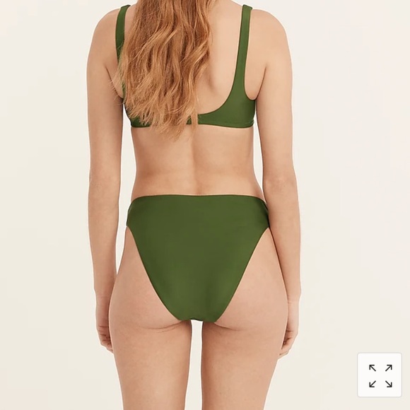 J Crew High Waist Cheeky Bottom eco fabric Safari green S/XS - Picture 2 of 3